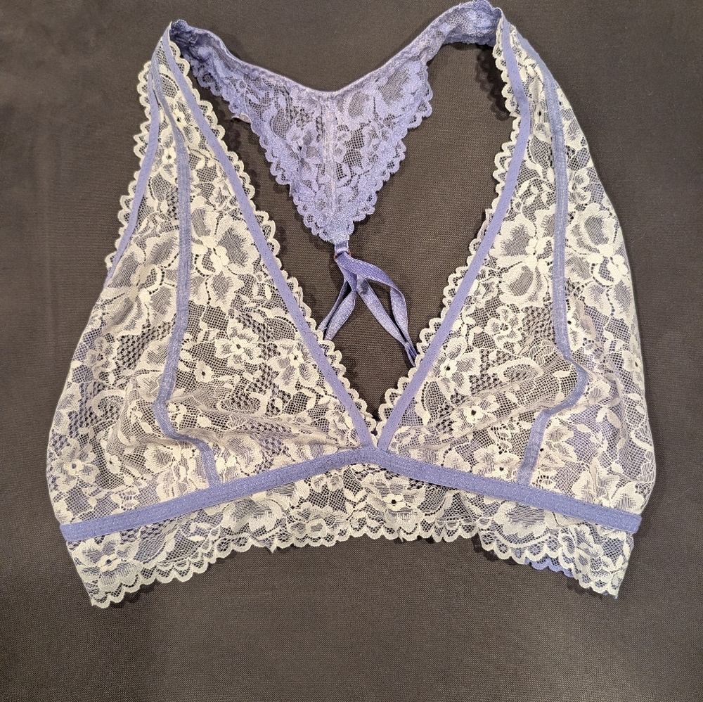 Lace Bralette in Lavender and White